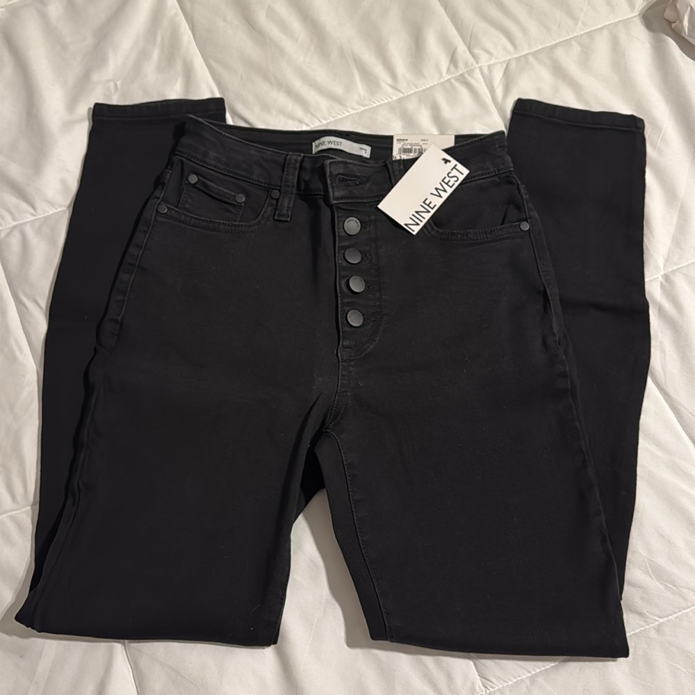 Nine West Size 6 NWT Black Knight Rise Skinny Jeans - Picture 2 of 3